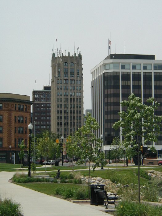 Downtown Jackson, Michigan along West Michigan Avenue